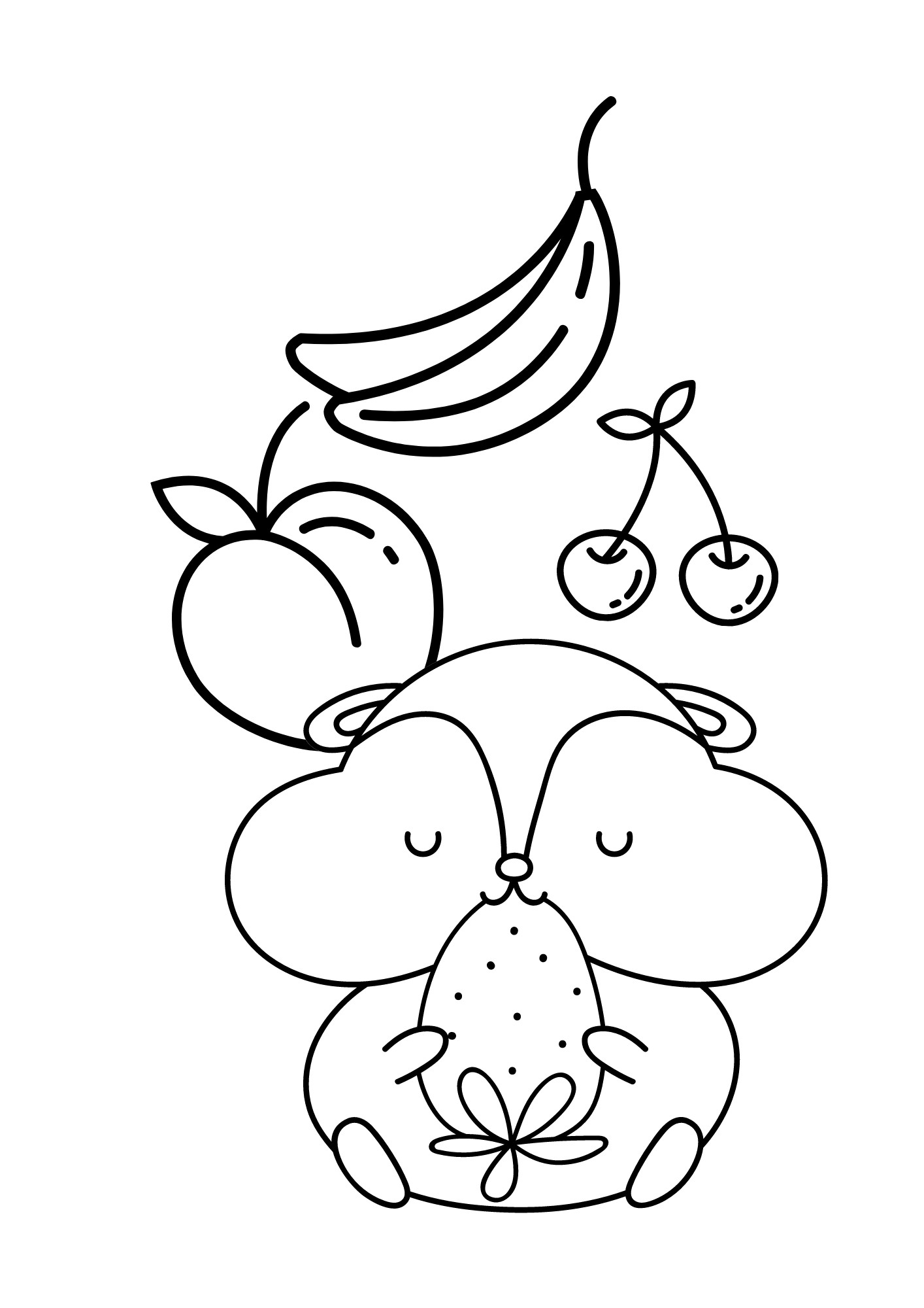 hamster with fruits coloring page