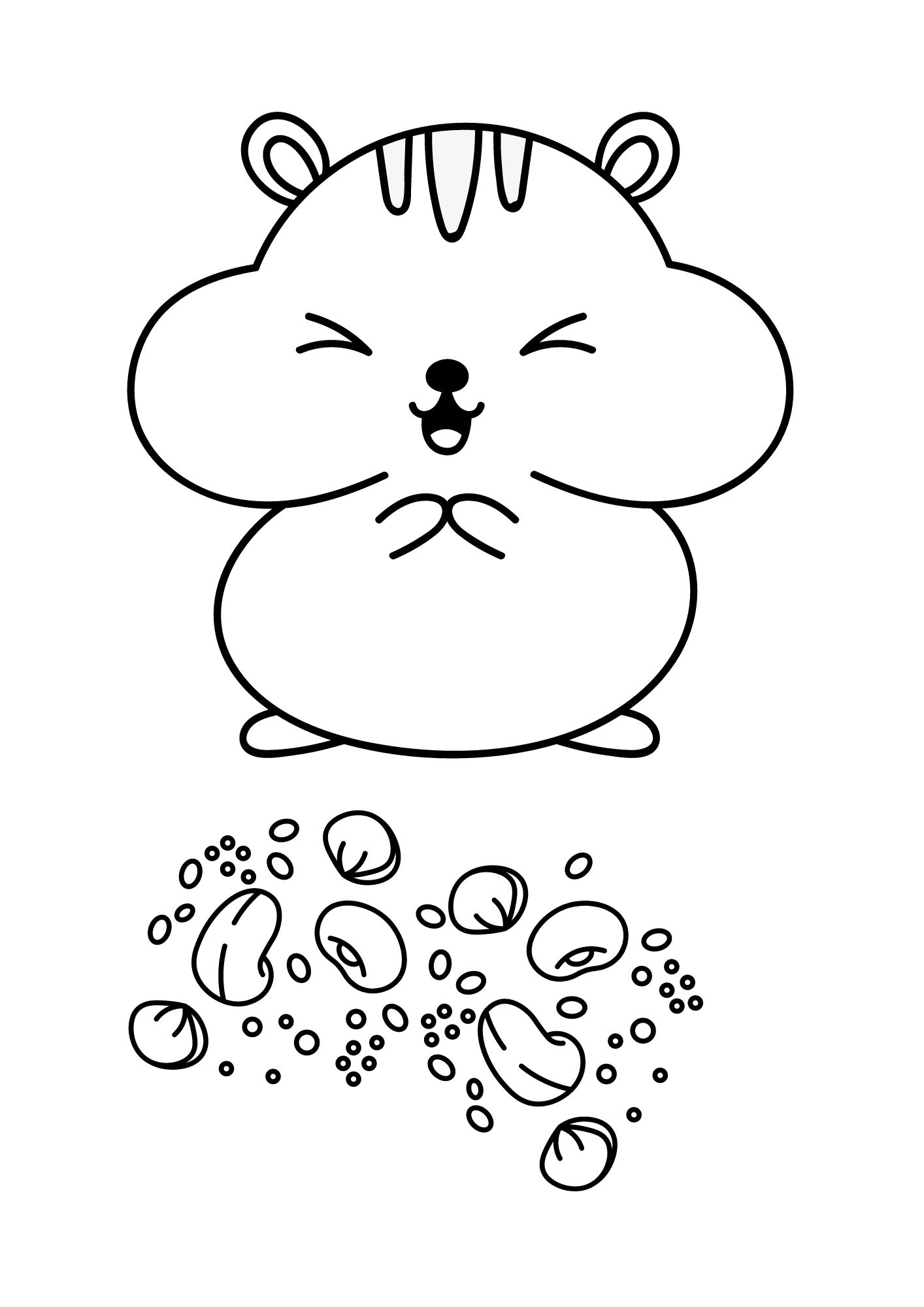 hamster with seeds coloring page